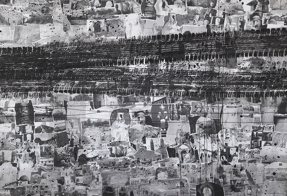 © Anas Al-Raddawi, The era of ignorance passed from here. Aus der Gruppe: The contemporary ignorance, 114x164 cm, Mischtechnik auf Leinwand