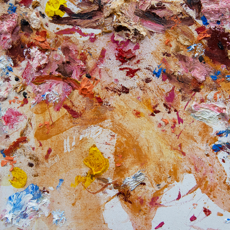 Eine farbenfrohe abstrakte Malerei.