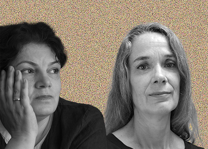 Francesca Melandri und Fariba Vafi auf der Frankfurter Buchmesse
